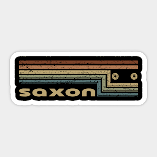 Saxon Cassette Stripes Sticker